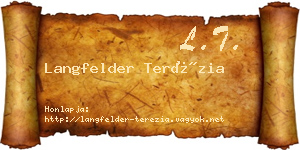 Langfelder Terézia névjegykártya